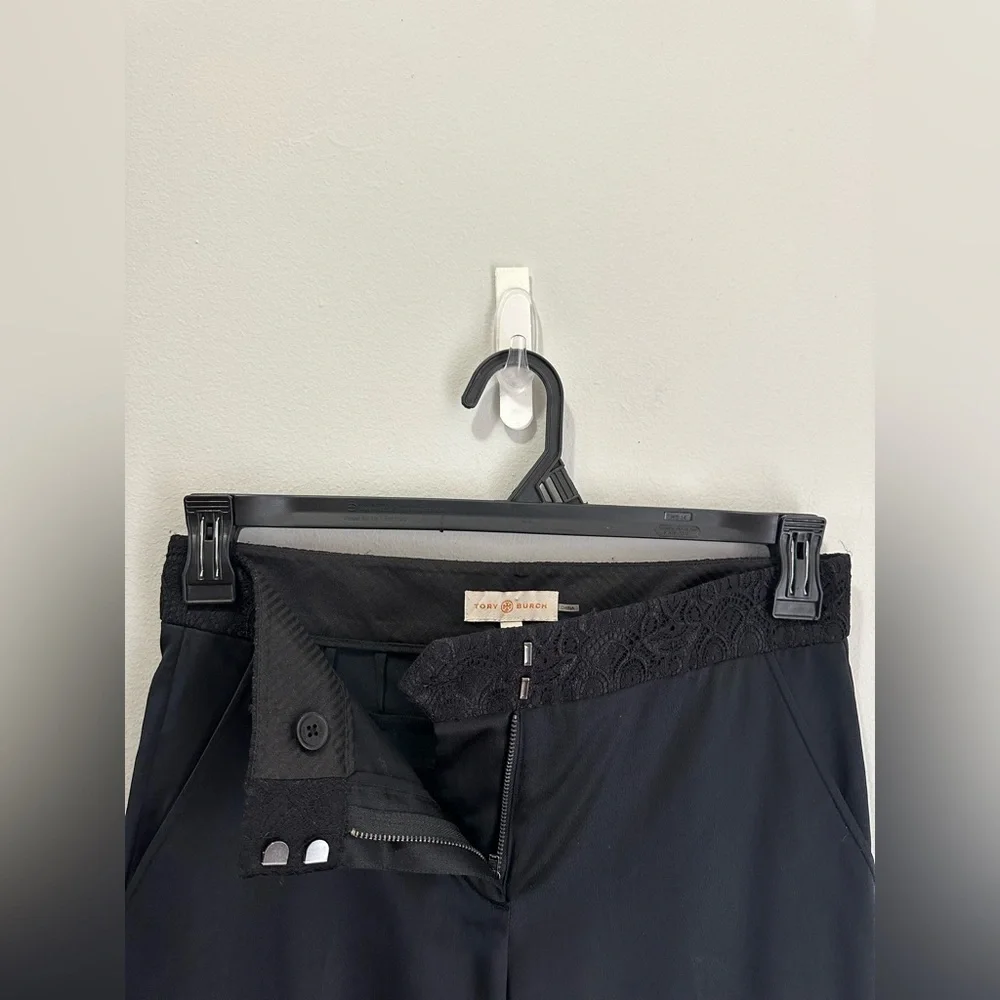 Tory Burch Geoff pants Professional Elegant Ankle Pants Silk Blend Black Sz 2